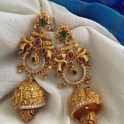 Gold Jhumka Earrings