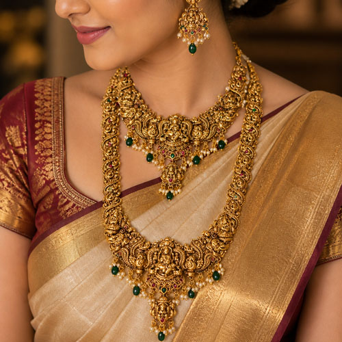 Gold Antique Haram Set