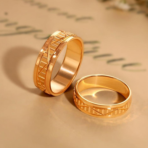 Gold Wedding Ring Set