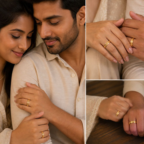 Gold Wedding Ring Set